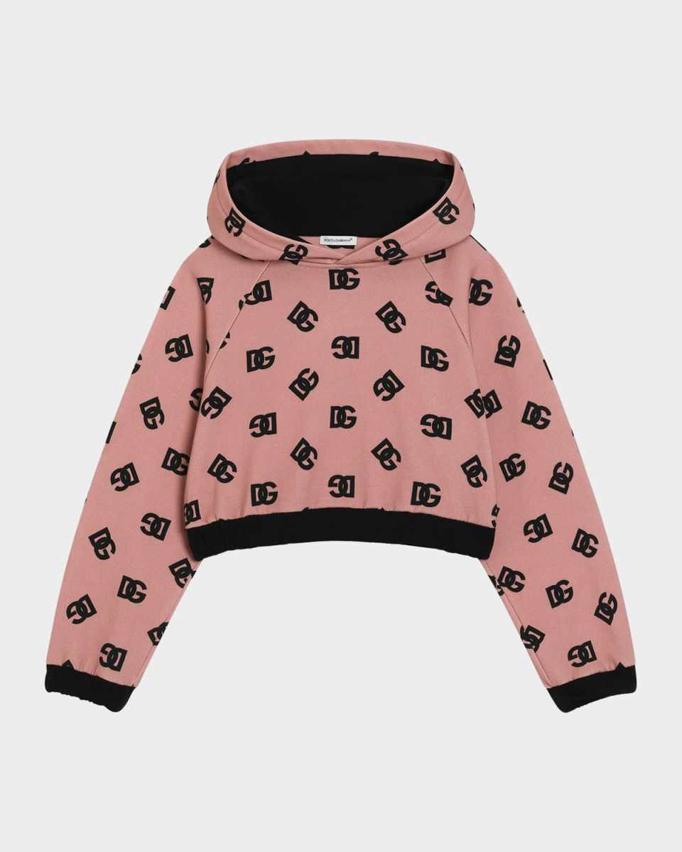 Girl's DG Logo-Print Hoodie, Size 8-14